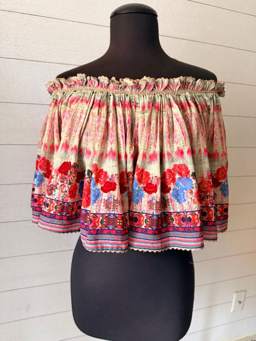 Anthropologie Bhanuni By Jyoti Villa Top Off-the-Shoulder Ruffle - Picture 7 of 11